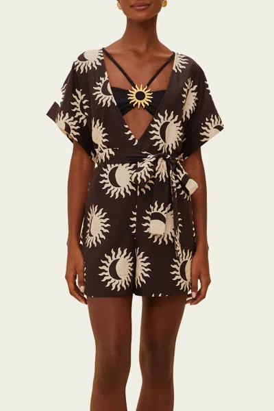 Farm Rio Black Sunny Moon Romper