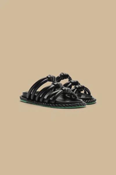 Farm Rio Black Tie Flat Sandal