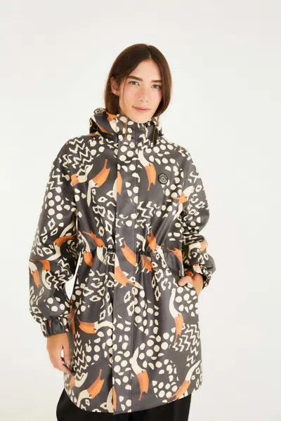 Farm Rio Black Tucanismo Raincoat In Multi
