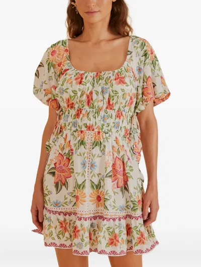 Farm Rio Bloom Garden Floral-print Mini Dress In Multi