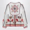 Farm Rio Blouse With Multicoloured Floral Embroidery