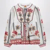 Farm Rio Blouse With Multicoloured Floral Embroidery