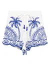 Shop Farm Rio Blu Palm Trees Short In White