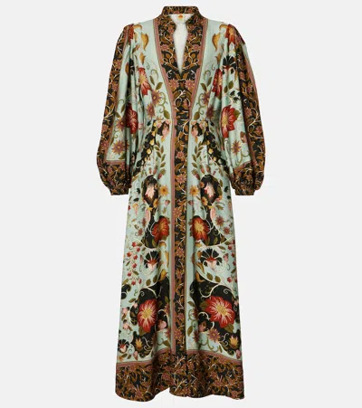 Farm Rio Flowing Beauty Maxi Dress In Blue
