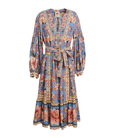 Farm Rio Bohemian Maxi Dress In Blue