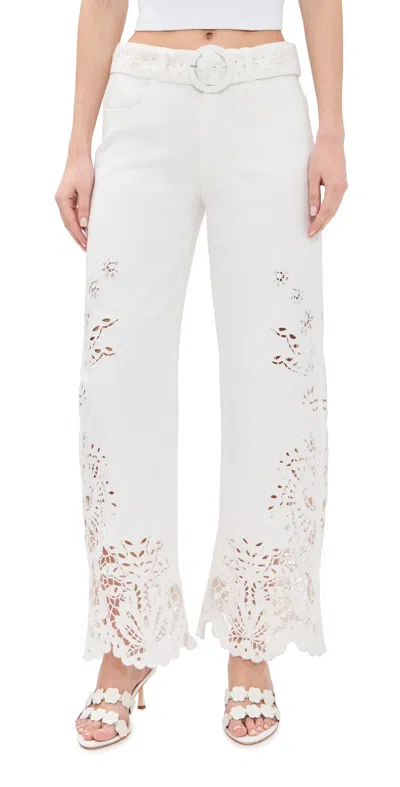 Farm Rio Boho Beauty Richielieu Pants Off-white