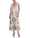 Farm Rio Boho Glam Maxi Dress In Boho Glam Off-white