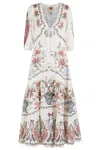 Farm Rio Boho Glam Maxi Dress In Off White In Boho Glam Off White