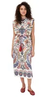 Farm Rio Boho Glam Off-white Midi Dress Boho Glam Off-white In Boho Glam Off-white
