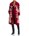 Farm Rio Burgundy Bold Flowers Fleece In Red