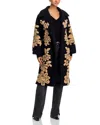 Farm Rio Bold Flowers Fleece Jacket In Black