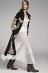 Farm Rio Bold Flowers Wool Blend Coat In Black
