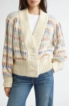 Farm Rio Striped Ribbed-knit Cardigan In Bold Stitch