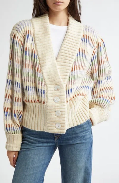 Farm Rio Bold Stitch Cardigan In Cream