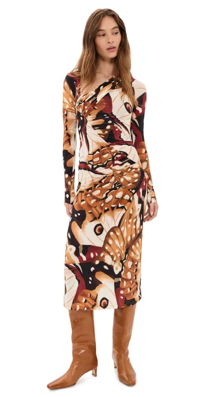 Farm Rio Borbofly Multicolor Long Sleeve Dress Borbofly Multicolor