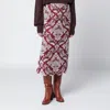 Farm Rio Bordeaux Jacquard Midi Skirt In Multi