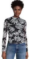 Farm Rio Bossa Banana Black Tulle Blouse Bossa Banana Black In Bossa Banana Black