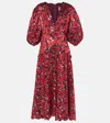 Farm Rio Bossa Banana Metallic Jacquard Maxi Dress In Red