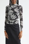 Farm Rio Bossa Banana Black Tulle Blouse Bossa Banana Black In Bossa Banana Black