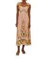 Farm Rio Botanical Beauty Floral Cotton-blend Midi Dress In Neutral