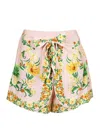 Farm Rio Botanical Beauty Pink Shorts In Green