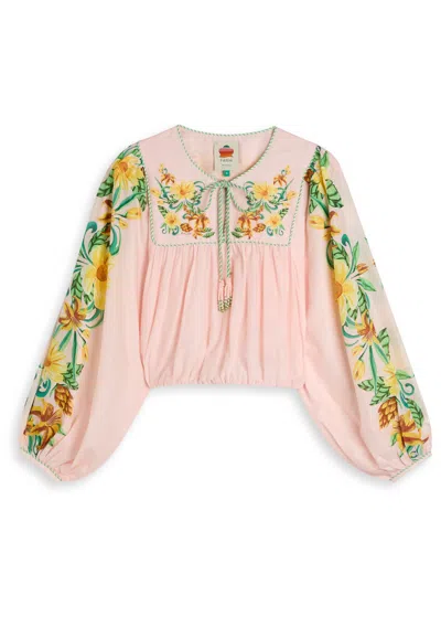 Farm Rio Botanical Floral-print Cotton Blouse