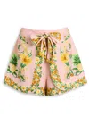 Farm Rio Botanical Beauty Tie Waist Shorts In Multi