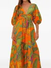 Farm Rio Botanical-print Midi Dress In Multi