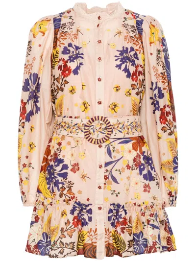 FARM RIO BOUQUET PUFF-SLEEVE MINI DRESS