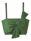 Farm Rio Bow-detail Draped Top In Green