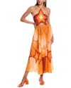 Shop Farm Rio Braided Halter Midi Dress In Orange