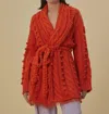 Farm Rio Orange Braided Knit Cardigan In Orange