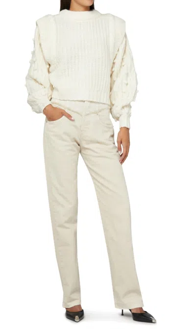 FARM RIO BRAIDED PULLOVER SWEATER IN OFF-WHITE