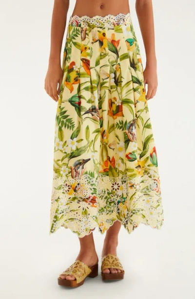 Farm Rio Brasil Collage Maxi Skirt In Multi