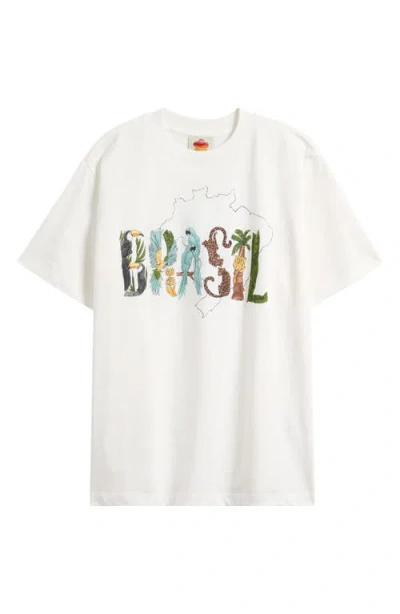 Farm Rio Brasil-print Relaxed-fit T-shirt In White