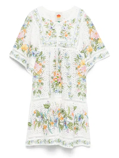 Farm Rio Broderie-anglaise Beach Dress In White