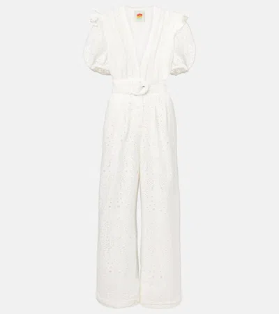 Farm Rio Broderie Anglaise Cotton Jumpsuit