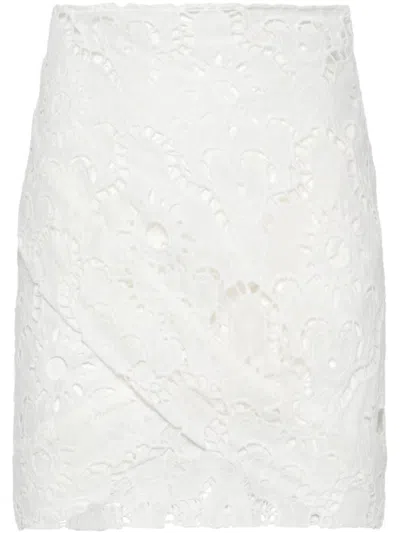 Farm Rio Broderie-anglaise Mini Skirt In White