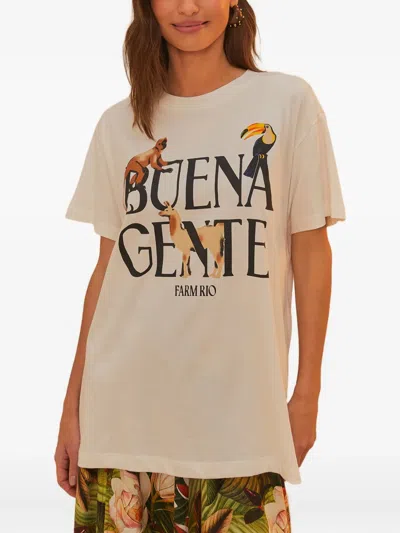 Farm Rio Buena Gente T-shirt In White
