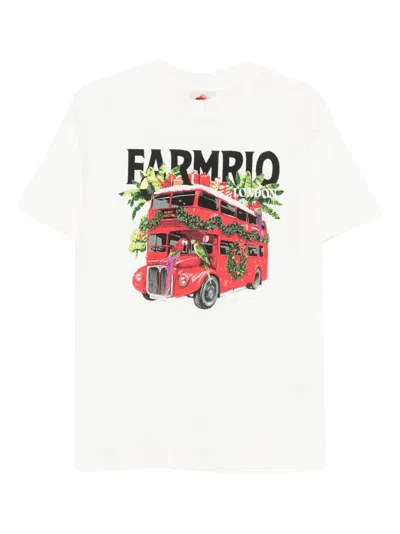Farm Rio Graphic Printed Crewneck T-shirt In White
