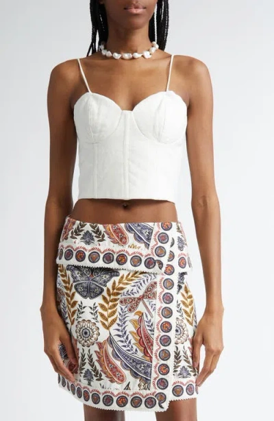 Farm Rio Bustier Top In Off-white