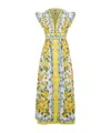 Farm Rio Sicily Scarf Print Cotton Maxi Dress In Multi