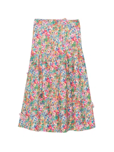 Farm Rio Butterfly-appliqué Maxi Skirt In Multi