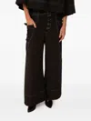 Farm Rio Button-fastening Contrast-stitch Trousers In Black