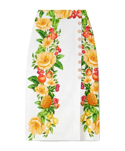 Farm Rio Button Skirt In Multi