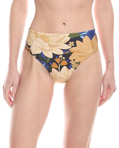 Farm Rio Calme Absolu Mandacaru Floral Bikini Bottom In Transparent