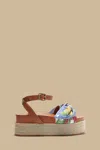 Farm Rio Camel Scarf Flatform Espadrille