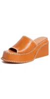 Farm Rio Camel Wedge Mule Sandals Camel In Camel