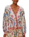 Farm Rio Romantic Lightness Knit Cardigan In Multi