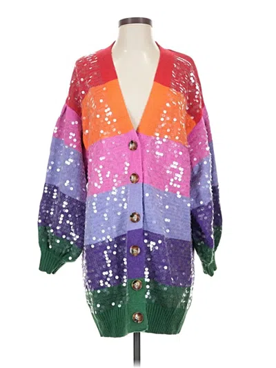Pre-owned Farm Rio Cardigan Sweater In Purple